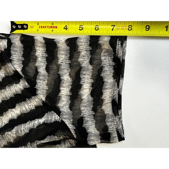 Samlin Ladies Womens Shirt Top Blouse Large Black Striped Summer See through - Picture 8 of 9